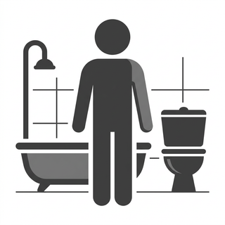 pictogram Naar de badkamer gaan