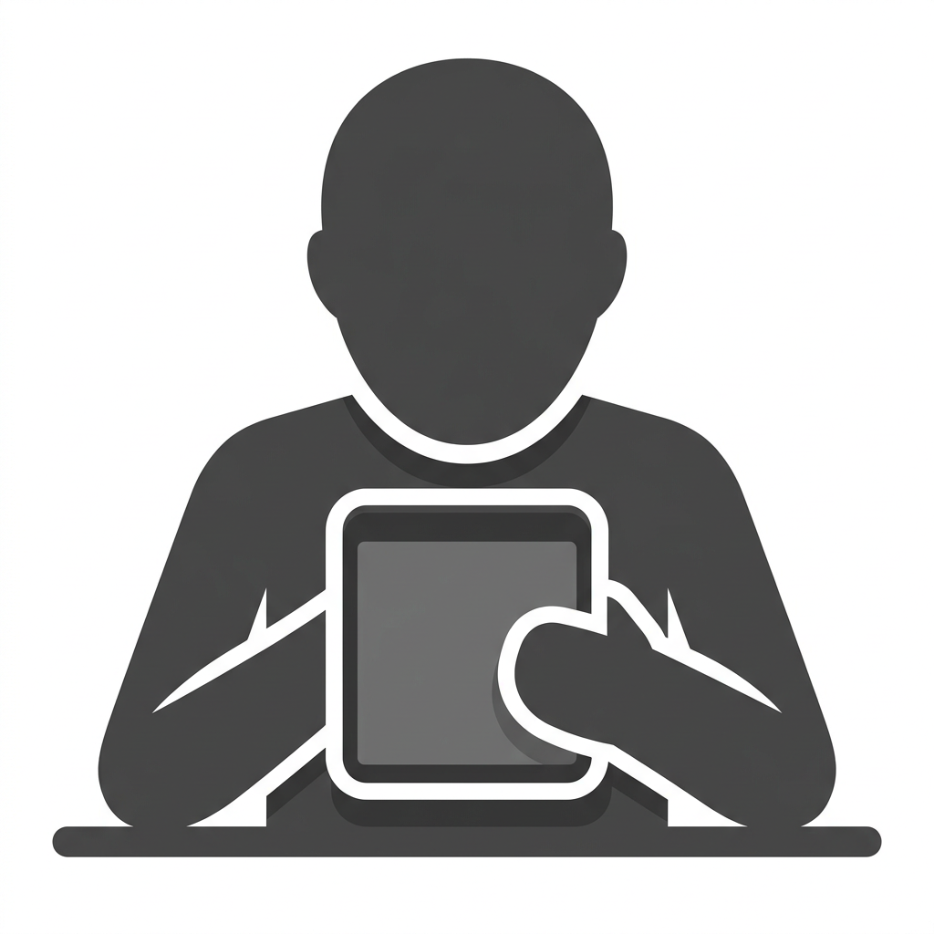 pictogram De tablet gebruiken