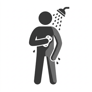 pictogram je lijf wassen