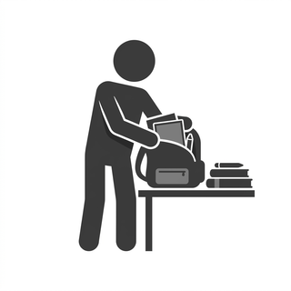 pictogram Schooltas inpakken